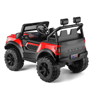Kids Electric Ride On Car With Remote Control, LEd Lights, Music Player, Swing Function, 4 Wheel Shock Absorption - Red