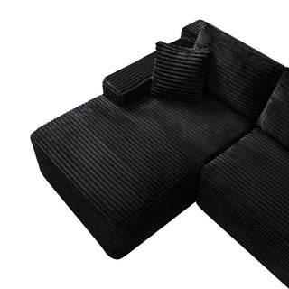 Cloud Modular Sectional Sofa Couch With L-Shape Chaise, Upholstered Couches For Living Room - Black