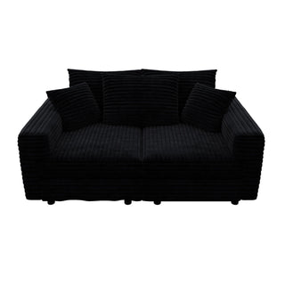 Deep Seat Convertible Sofa With Soft Pillows And Ottomans