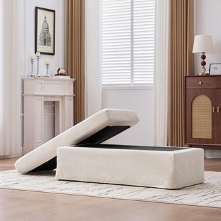 Wide Modern Upholstered Ottoman Foot Stool
