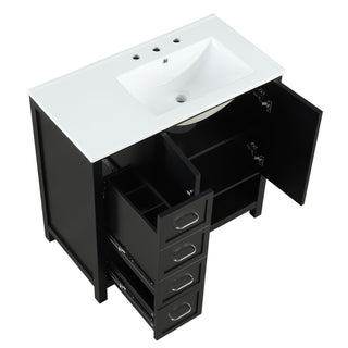 Modern Bathroom Vanity With Sink Top, 2 Doors And 2 Drawers