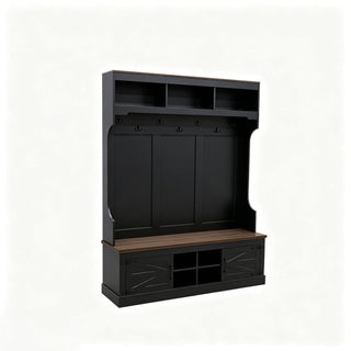 Farmhouse Hall Tree With Bench And Shoe Storage