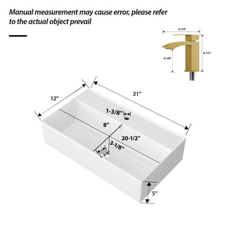 Wall Mounted Rectangular Bathroom Sink With Towel Bar
