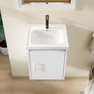 Floating Bathroom Vanity Combo, Wall Mounted Cabinet With Sink & Soft Close Doors For Small Bathrooms