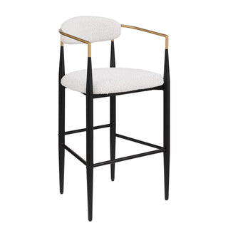 Upholstered Bar Stools With Backs For Kitchen Island (Set of 2) - Beige