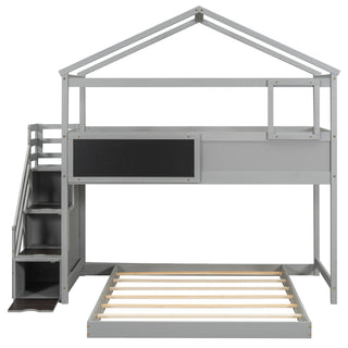 House Style Bunk Bed With Storage Staircase And board