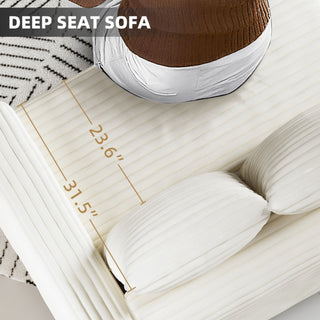 4 Seat Sofa, Modern Comfy Upholstered Sofa Cloud Couch, Deep Seat Couches With Soft Pillows