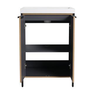 Modern Freestanding Bathroom Vanity With Resin Sink & Soft Close Cabinet Doors