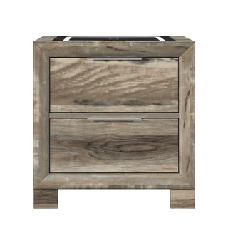 Callisie - Nightstand With Wireless Charging Top - Brown