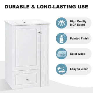 Modern Freestanding Bathroom Vanity With Sink, Soft-Close Drawer, Towel Bar