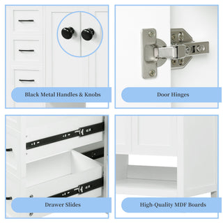 Bathroom Vanity With Sink Top, Bathroom Vanity Cabinet With 2 Doors And 2 Drawers, Open Shelf