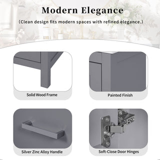 Bathroom Vanity With Integrated Undermount Ceramic Sink, 2 Doors And 1 Drawer, Soft Close Hinges