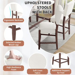 5 Piece Counter Height Dining Set With 4 Upholstered Chairs
