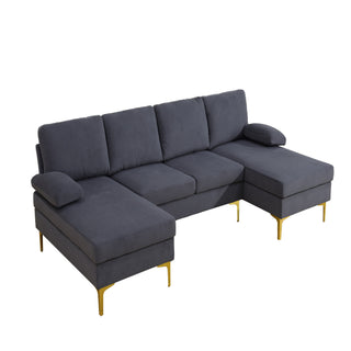 U - Shaped Sectional Sofa With Double Chaise