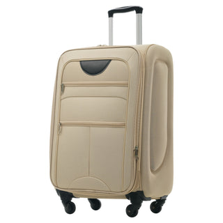 Softside Luggage Expandable 3 Piece Set Upright Spinner Lightweight Suitcase