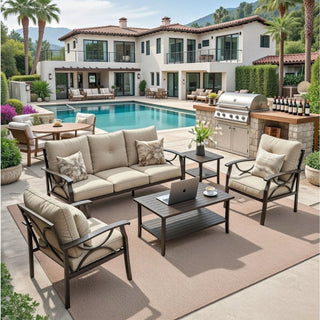 Patio Furniture Set & Coffee Table For Backyard