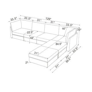 Modern Reversible Modular Sectional