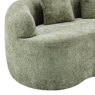 Curved Loveseat Sofa With Round Armrest