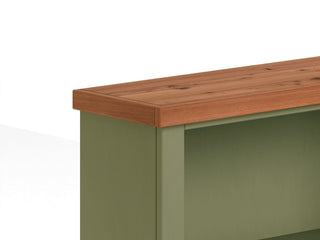 72" High 5 Shelf Bookcase - Sage Green And Fruitwood