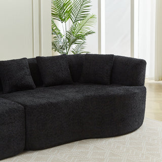 Curved Sectional Sofa With 6 Pillows