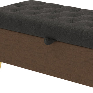Modern Tufted Storage Ottoman Bench With Metal Legs