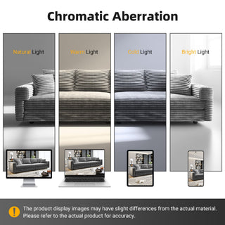 3 Seat Sofa, Deep Seat Couches With Soft Pillows And 1 Ottomans, Convertible Sofa Lounge Chair, For Living Room - Gray