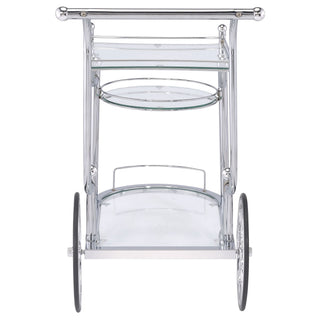 Reia - 3 Tier Cart With Casters & Tempered Glass Design - Chrome
