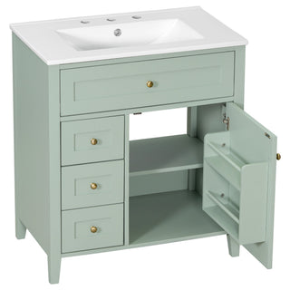 Modern Bathroom Vanity With Sink, 3 Drawers And Adjustable Shelf