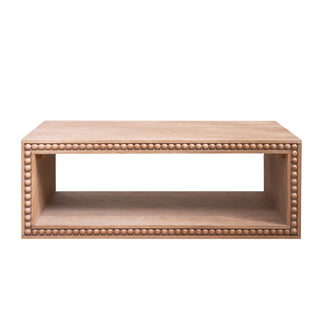 Beaded Edge Coffee Table With Open Storage Shelf