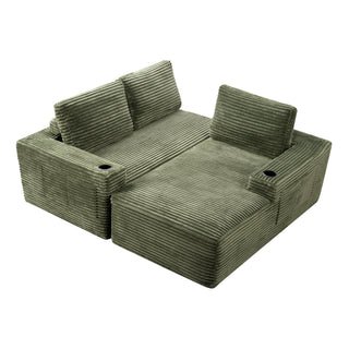 Cloud Sectional Couch, Modular Sectional Sofa With Deep Seat, Boneless Couches With L-Shape Chaise For Living Room - Green