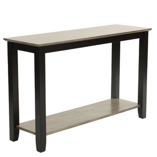 3 Piece Table Set With Open Shelf Storage, Includes Coffee, End & Console Table - Black / Black / Gray / Gray