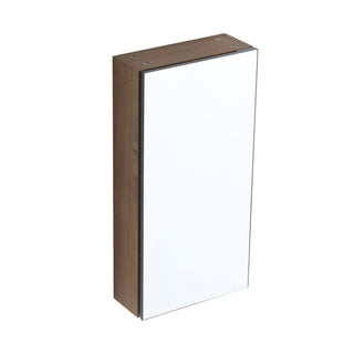 14" Bathroom Mirror Cabinet With Adjustable Shelves, Wall Mounted Medicine Storage Cabinet Frame With Soft Closing Hinges - Imitative Oak