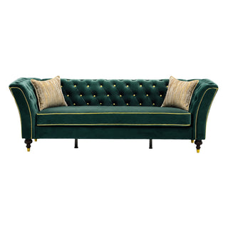 3 Person Sofa With Deep Seat, Tufted Backrest