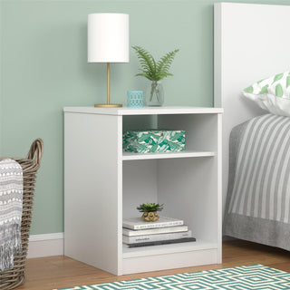 Open Shelf Nightstand - White