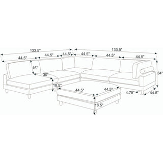 Modern Modular Sectional With Adjustable Back Support
