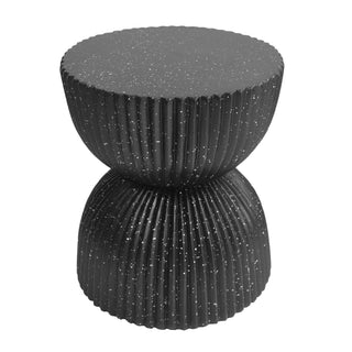 Side Table With Speckled Ribbed Texture