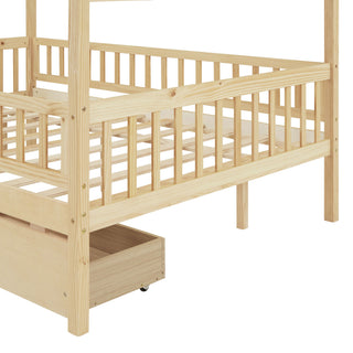 House Bed With 2 Drawers