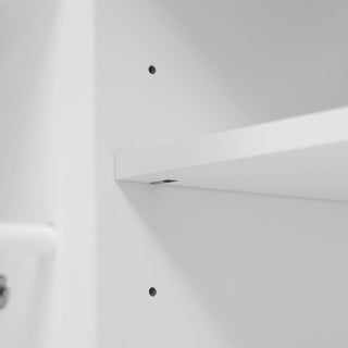 Bathroom Vanity With Double Sink, 3 Drawers, 2 Doors, Adjustable Shelves, Freestanding - White