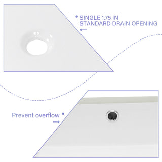 Modern Ceramic Rectangular Undermount Bathroom Sink With Overflow