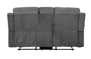 Kalen - Chenille Loveseat With Console - Gray