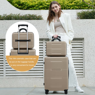 6 Piece Lightweight Hardshell Luggage Set With Double Spinner Wheels, Password Lock