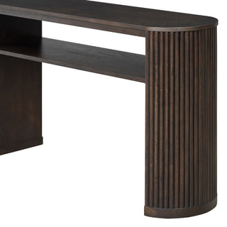 Console Table With Fluted Legs, Open Shelf