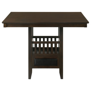 Finley - Square Counter Table With Storage Pedestal Dining Table - Espresso