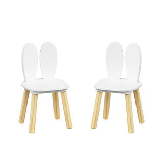 Rabbit Themed Table And 2 Chairs Set - White