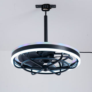 Ceiling Fan Light LED Light Source And Remote Control, 3000 - 6500K Dimmable LED Fan Light, 6 Speeds, For Living Room - Matte Black