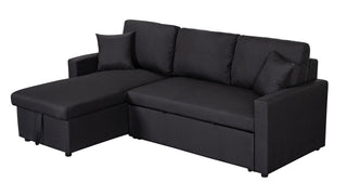 Paisley - Fabric Reversible Sleeper Sectional Sofa With Storage Chaise