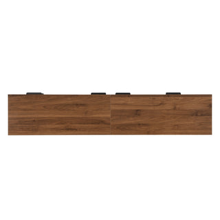 TV Stand With 2 Drawers, Doors & Cable Management, Soft Closing Hinges - Walnut