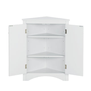 Triangle Bathroom Storage Cabinet With Adjustable Shelves, Freestanding Floor Cabinet For Home Kitchen