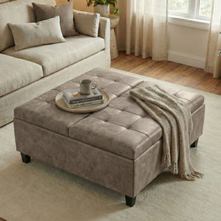 Harrison - Square Coffee Table Ottoman - Brown