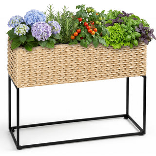 Solhome - Planter Box, 3 Removable Inserts, Indoor / Outdoor - Light Brown
